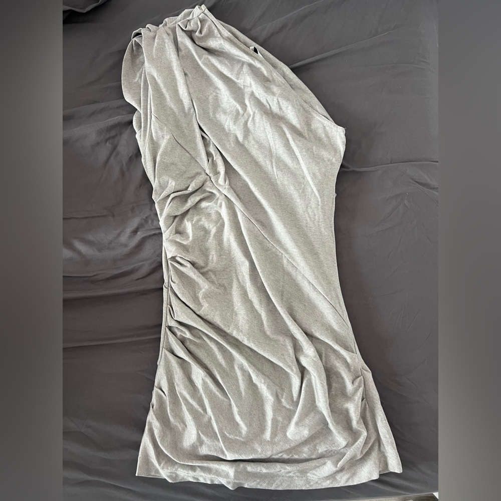 IRO Rouges Gray Asymmetrical Ruched One-Shoulder Dress - Picture 5 of 7